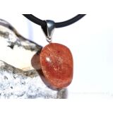 Sonnenstein Trommelstein / Schmuckstein Anhänger Silberöse - AA-Sonderqualität - ca. 3,5 cm x 1,9 cm x 0,9 cm