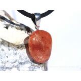 Sonnenstein Trommelstein / Schmuckstein Anhänger Silberöse - AA-Sonderqualität - ca. 3,5 cm x 1,9 cm x 0,9 cm