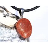 Sonnenstein Trommelstein / Schmuckstein Anhänger Silberöse - AA-Sonderqualität - ca. 3,5 cm x 1,9 cm x 0,9 cm