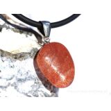 Sonnenstein Trommelstein / Schmuckstein Anhänger Silberöse - AA-Sonderqualität - ca. 3,5 cm x 1,9 cm x 0,9 cm