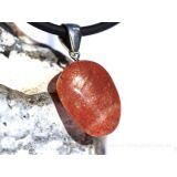 Sonnenstein Trommelstein / Schmuckstein Anhänger Silberöse - AA-Sonderqualität - ca. 3,5 cm x 1,9 cm x 0,9 cm