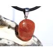 Sonnenstein Trommelstein / Schmuckstein Anhänger Silberöse - AA-Sonderqualität - ca. 3,5 cm x 1,9 cm x 0,9 cm