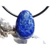 Lapislazuli / Fleck-Lapis Trommelstein / Scheibenstein gebohrt - Sonderqualität - ca. 3,1 cm x 2 cm x 1,1 cm
