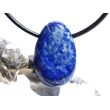 Lapislazuli / Fleck-Lapis Trommelstein / Scheibenstein gebohrt - Sonderqualität - ca. 3,1 cm x 2 cm x 1,1 cm