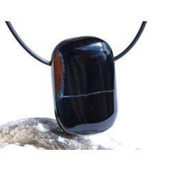 Falkenauge XXL Schmuckstein / Scheibenstein gebohrt - ca. 4 cm x 2,6 cm x 1 cm - Sonderpreis wg. Makel -