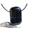 Falkenauge XXL Schmuckstein / Scheibenstein gebohrt - ca. 4 cm x 2,6 cm x 1 cm - Sonderpreis wg. Makel -