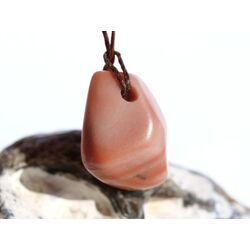 Aprikosencalcit (Calcit apricot) Schmuckstein gebohrt - ca. 2,9 cm x 2,1 cm x 1,5 cm