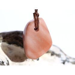 Aprikosencalcit (Calcit apricot) Schmuckstein gebohrt - ca. 2,9 cm x 2,1 cm x 1,5 cm