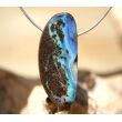 Boulderopal (Edelopal) XL Schmuckstein / Scheibenstein gebohrt - Rarität - Sonderqualität - Handarbeit - ca. 3,7 cm x 1,7 cm x 0,6 cm