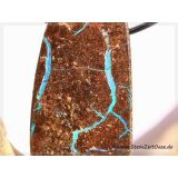 Boulderopal (Edelopal) XXXL Schmuckstein / Scheibenstein gebohrt - Rarität - Sonderqualität - Handarbeit - ca. 6,2 cm x 2,5 cm x 0,8 cm