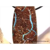 Boulderopal (Edelopal) XXXL Schmuckstein / Scheibenstein gebohrt - Rarität - Sonderqualität - Handarbeit - ca. 6,2 cm x 2,5 cm x 0,8 cm