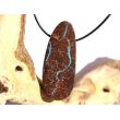Boulderopal (Edelopal) XXXL Schmuckstein / Scheibenstein gebohrt - Rarität - Sonderqualität - Handarbeit - ca. 6,2 cm x 2,5 cm x 0,8 cm