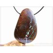 Boulderopal (Edelopal) XXXL Schmuckstein Cabochon / Scheibenstein gebohrt - Rarität - Sonderqualität - Handarbeit - ca. 6,1 cm x 4 cm x 1 cm