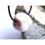 Cinnabarit-Opal (Zinnober-Opal) Trommelstein gebohrt -...