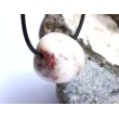 Cinnabarit-Opal (Zinnober-Opal) Trommelstein gebohrt - Sonderqualität - Rarität - ca. 2,1 cm x 2,1 cm x 1,9 cm