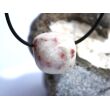 Cinnabarit-Opal (Zinnober-Opal) Trommelstein gebohrt - Sonderqualität - Rarität - ca. 2,1 cm x 2,1 cm x 1,9 cm