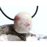 Cinnabarit-Opal (Zinnober-Opal) Trommelstein gebohrt - Sonderqualität - Rarität - ca. 2,3 cm x 2 cm x 1,8 cm