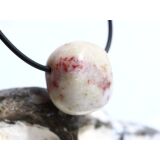 Cinnabarit-Opal (Zinnober-Opal) Trommelstein gebohrt - Sonderqualität - Rarität - ca. 2,3 cm x 2 cm x 1,8 cm