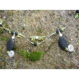 Peridotsplitter-Lava-Crimp-Halskette 925iger Silber in...