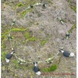 Peridotsplitter-Lava-Crimp-Halskette 925iger Silber in Sonderqualität - ca. 46 cm