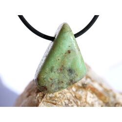 Chrysopras Schmuckstein / Trommelstein gebohrt - ca. 2,8 cm x 2 cm x 1,7 cm