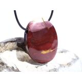 Mookait XXL Schmuckstein Cabochon / Scheibenstein gebohrt - Sonderqualität - ca. 4,1 cm x 3,1 cm x 1 cm