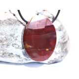 Mookait XXL Schmuckstein Cabochon / Scheibenstein gebohrt - Sonderqualität - ca. 4,1 cm x 3,1 cm x 1 cm