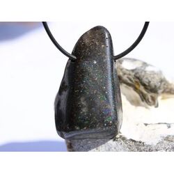 Honduras-Opal (Blackopal) XXL Trommelstein gebohrt - Sonderqualitt - Raritt - ca. 4,4 cm x 2,7 cm x 1,5 cm (Fairer Handel / GKS)