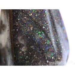 Honduras-Opal (Blackopal) XXL Trommelstein gebohrt - Sonderqualitt - Raritt - ca. 4,4 cm x 2,7 cm x 1,5 cm (Fairer Handel / GKS)