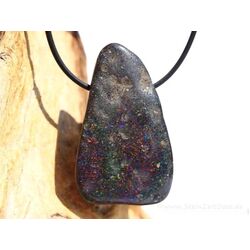 Honduras-Opal (Blackopal) XXL Trommelstein gebohrt - Sonderqualitt - Raritt - ca. 4,4 cm x 2,7 cm x 1,5 cm (Fairer Handel / GKS)