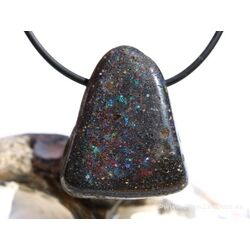 Honduras-Opal (Blackopal) Trommelstein gebohrt - Sonderqualitt - Raritt - ca. 2,9 cm x 2,5 cm x 1,2 cm (Fairer Handel / GKS)