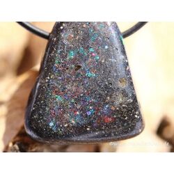Honduras-Opal (Blackopal) Trommelstein gebohrt - Sonderqualitt - Raritt - ca. 2,9 cm x 2,5 cm x 1,2 cm (Fairer Handel / GKS)
