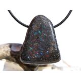 Honduras-Opal (Blackopal) Trommelstein gebohrt -...