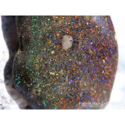 Honduras-Opal (Blackopal) Trommelstein Anhnger Silberse Schmuckdose - Sonderqualitt - Raritt - ca. 3,8 cm x 1,8 cm x 0,7 cm (Fairer Handel / GKS)