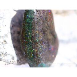 Honduras-Opal (Blackopal) Trommelstein Anhnger Silberse Schmuckdose - Sonderqualitt - Raritt - ca. 3,8 cm x 1,8 cm x 0,7 cm (Fairer Handel / GKS)