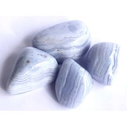 Chalcedon blau gebndert XXL Trommelsteine / Handschmeichler - ca. 5,5- 6 cm / ca. 95-100g/St