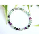 Fluorit grün-violett Armband Kugeln 6 mm -...