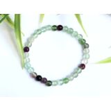 Fluorit grün-violett Armband Kugeln 6 mm - Sonderqualität - ca. 19 cm
