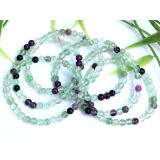 Fluorit grün-violett Armband Kugeln 6 mm - Sonderqualität - ca. 19 cm