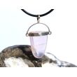 Rosenquarz Schmuckstein Cabochon - Anhänger Öse Schmuckdose - AA-Sonderqualität - ca. 3,7 cm x 2,2 cm x 0,7 cm