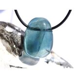 Fluorit blau Trommelstein gebohrt - ca. 2,9 cm x 2,1 cm x...