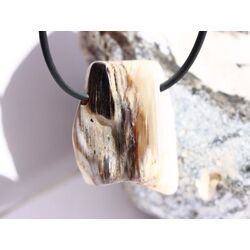 Opalholz / Holzopal / versteinertes Holz opalisiert Trommelstein gebohrt - Sonderqualitt - ca. 3,2 cm x 2,2 cm x 2,1 cm