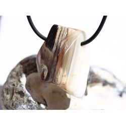 Opalholz / Holzopal / versteinertes Holz opalisiert Trommelstein gebohrt - Sonderqualitt - ca. 3,2 cm x 2,2 cm x 2,1 cm