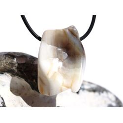 Opalholz / Holzopal / versteinertes Holz opalisiert Trommelstein gebohrt - Sonderqualitt - ca. 3,2 cm x 2,2 cm x 2,1 cm