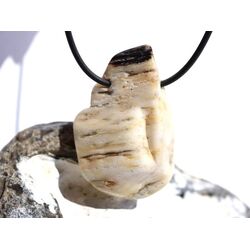Opalholz / Holzopal / versteinertes Holz opalisiert XXL Trommelstein gebohrt - Sonderqualitt - ca. 4,6 cm x 3 cm x 1,5 cm