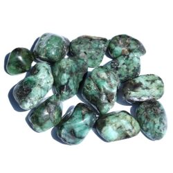 Smaragd XXL Trommelsteine / Handschmeichler (Beryll) - Rarität - schöne Qualität - ca. 3,8 - 4,5 cm / ca. 37-39 g/St