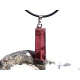Turmalin rosarot (Rubellit) Kristallstab / Rohsteinform Anhänger Silberöse Schmuckdose - Rarität - AA-Sonderqualität - ca. 3,7 cm x 0,9 cm x 0,7 cm
