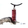 Turmalin rosarot (Rubellit) Kristallstab / Rohsteinform Anhänger Silberöse Schmuckdose - Rarität - AA-Sonderqualität - ca. 3,7 cm x 0,9 cm x 0,7 cm