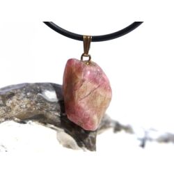 Turmalin rosa (Rubellit) Trommelstein Anhänger goldfarbene Öse Schmuckdose - Rarität - ca. 2,6 cm x 1,4 cm x 0,7 cm