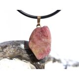 Turmalin rosa (Rubellit) Trommelstein Anhänger goldfarbene Öse Schmuckdose - Rarität - ca. 2,6 cm x 1,4 cm x 0,7 cm